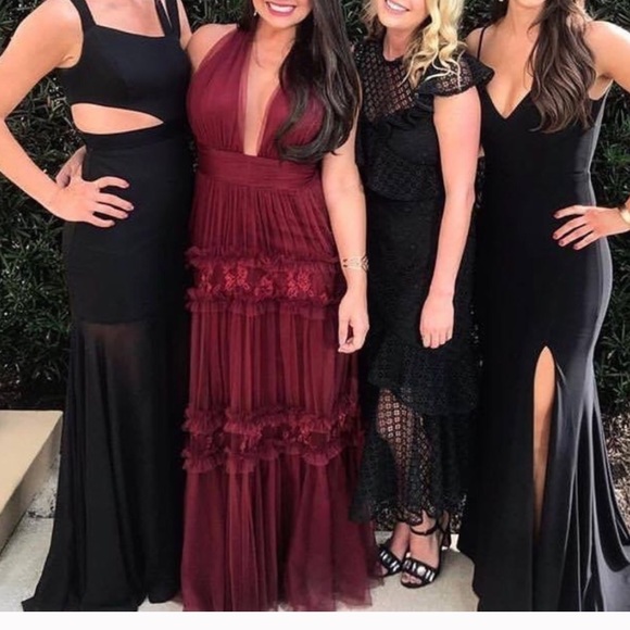 open your heart halter lace maxi dress